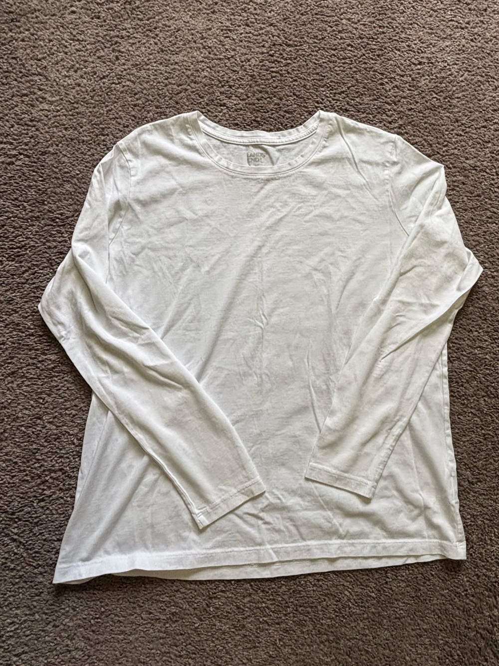 Lands' End Women's Long Sleeve Tee - Large (14-16) - White